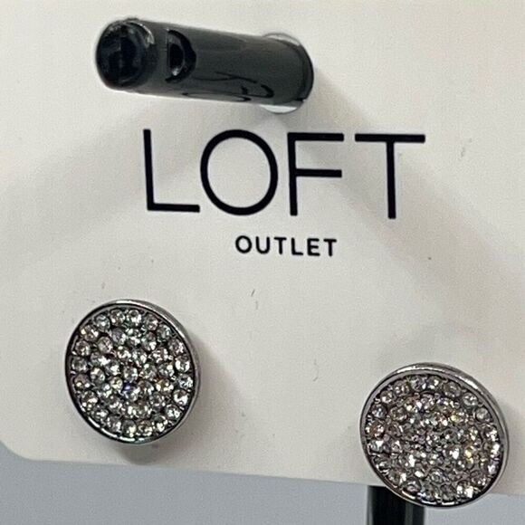 Loft Silver Crystal Dainty Post Earrings  $16 each or bundle 3/$25  NWT - Picture 2 of 5